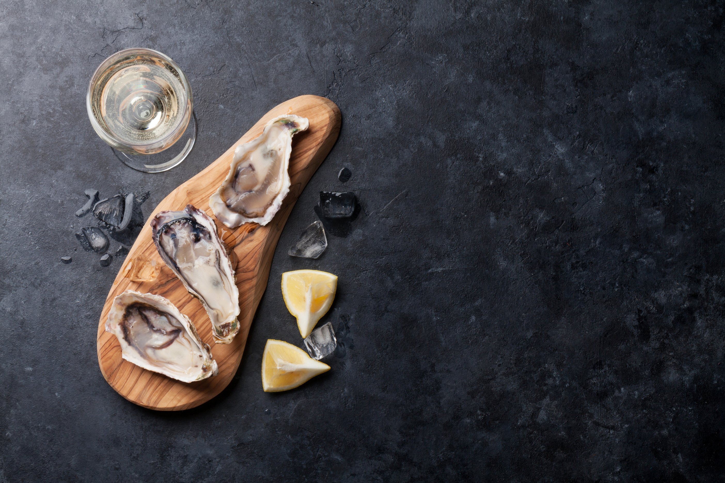 Oysters and wine